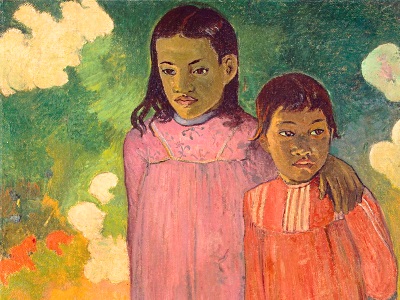 two children in a painting from Paul Gauguin
